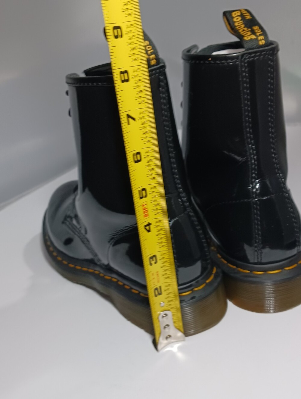 Dr. Martens Black Patent Leather Boots W8 - Picture 5 of 13